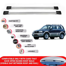 Roof Rack Cross Bars for Suzuki Grand Vitara 1998-2004 Lockable Bars 2 Pcs Grey