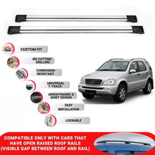 Roof Rack Cross Bars for Mercedes M-Class W163 1998-2005 Lockable 2 Pcs Grey
