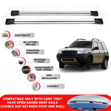 Roof Rack Cross Bars for Land Rover Freelander 1 1998-2006 Lockable 2 Pcs Grey