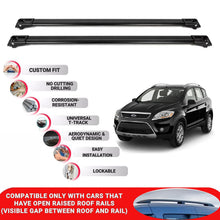 Roof Rack Cross Bars for Ford Kuga OEM 2008-2012 Lockable Roof Bars 2 Pcs Black