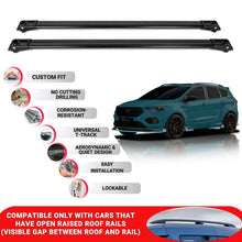 Roof Rack Cross Bars for Ford Kuga St Line OEM 2017-2020 Lockable 2 Pcs Black