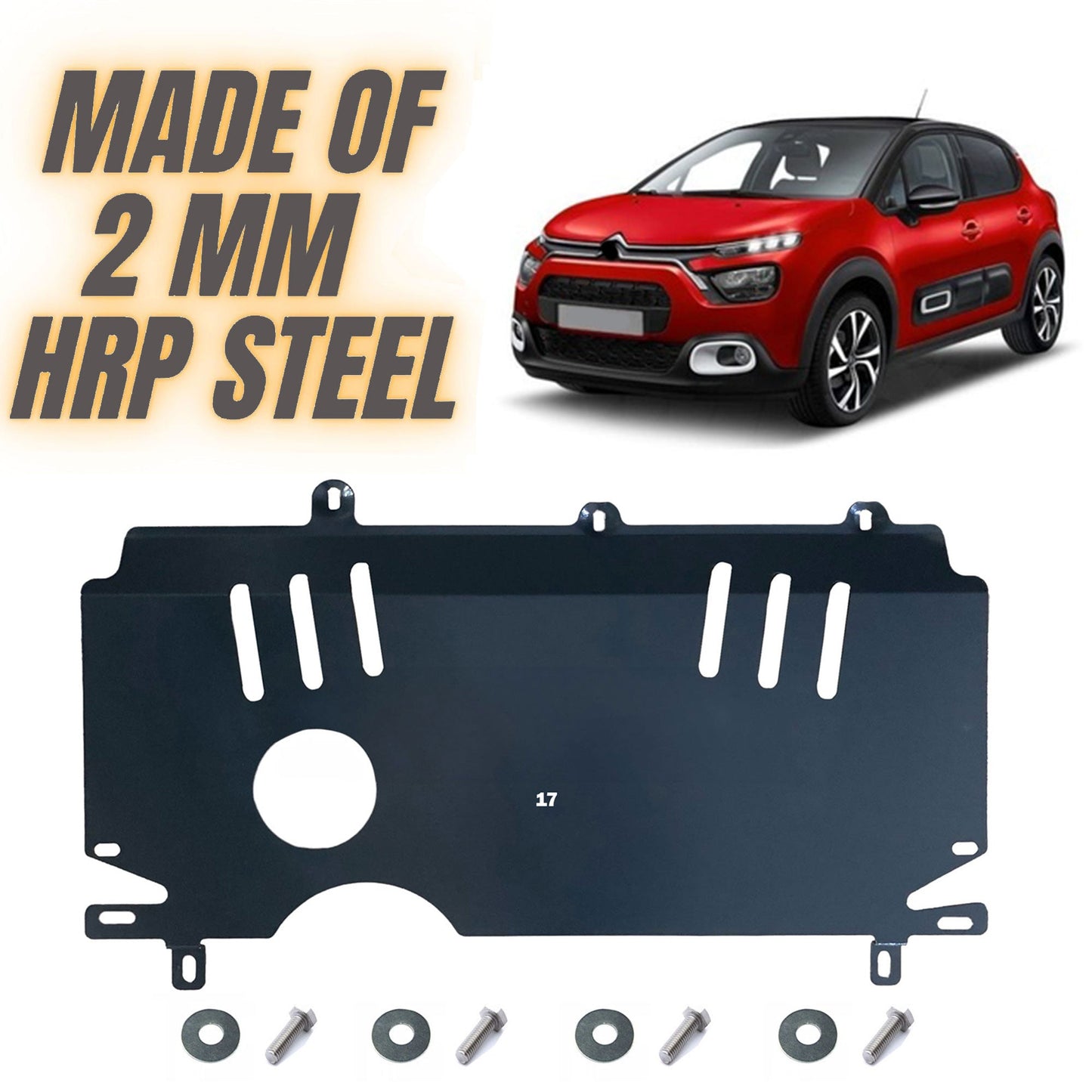 Steel Engine Guard for Citroen C3 Dizel Manuel 2016-2024 Undertray Skid Plate
