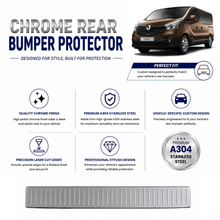Chrome Rear Bumper Protector for Renault Trafic 2014 Onwards, Sill Guard - image 2