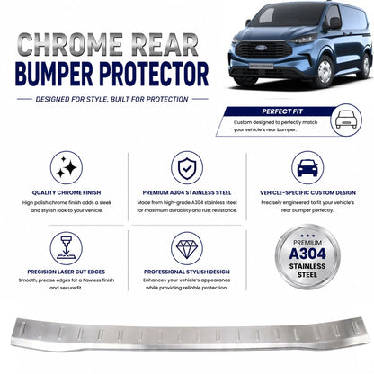 Chrome Rear Bumper Protector for Ford Transit Custom 2024 Onwards, Sill Guard - image 2