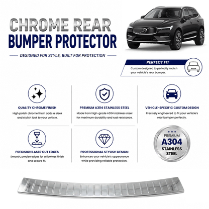Chrome Rear Bumper Protector for Volvo Xc60 II 2017 Onwards, Sill Guard - image 2
