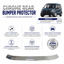 Chrome Rear Bumper Protector for Ford Transit Connect 2014-2021, Sill Guard - image 2