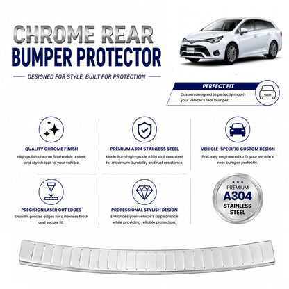 Chrome Rear Bumper Protector for Toyota Avensis T27 Estate 2009-2015, Sill Guard - image 2