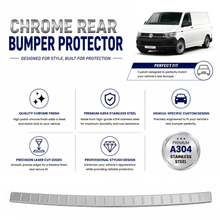 Chrome Rear Bumper Protector for Vw T6 Transporter 2015-2022, Sill Guard - image 2