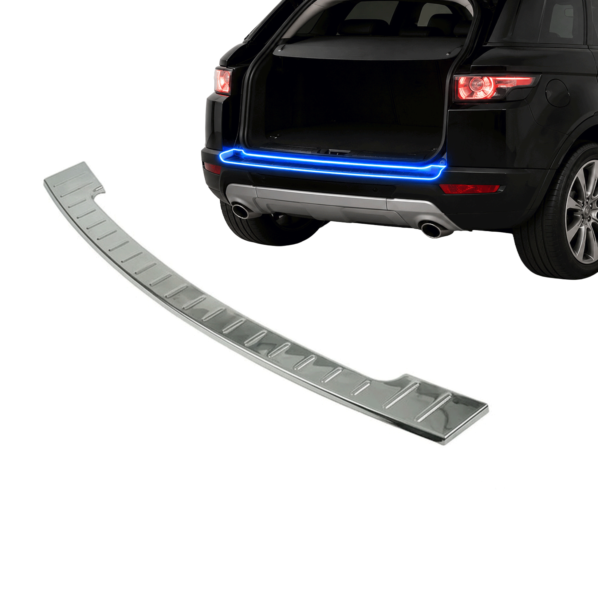Chrome Rear Bumper Protector for Range Rover Evoque 2011-2018, Sill Guard