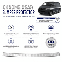 Chrome Rear Bumper Protector for Volkswagen T5 Transporter 2003-2015, Sill Guard - image 2