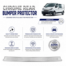 Chrome Rear Bumper Protector for Vauxhall Opel Vivaro 2001-2014, Sill Guard - image 2