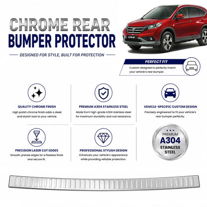 Chrome Rear Bumper Protector for Honda Cr-V 2011-2016, Sill Guard - image 2