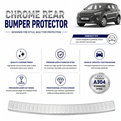 Chrome Rear Bumper Protector for Ford Kuga Mk2 2013-2020, Sill Guard - image 2