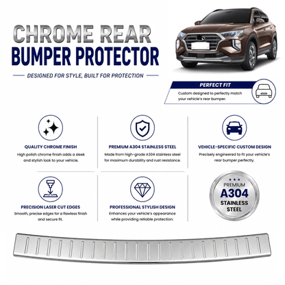 Chrome Rear Bumper Protector for Hyundai Tucson 2015-2020, Sill Guard - image 2