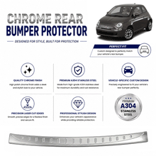 Chrome Rear Bumper Protector for Fiat 500 500C 2007-2015, Sill Guard - image 2