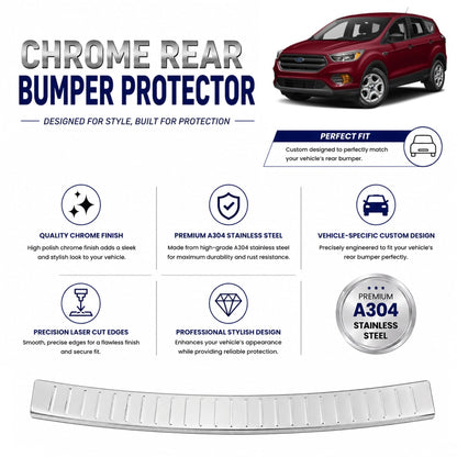 Chrome Rear Bumper Protector for Ford Escape 2013– 2019, Sill Guard - image 2