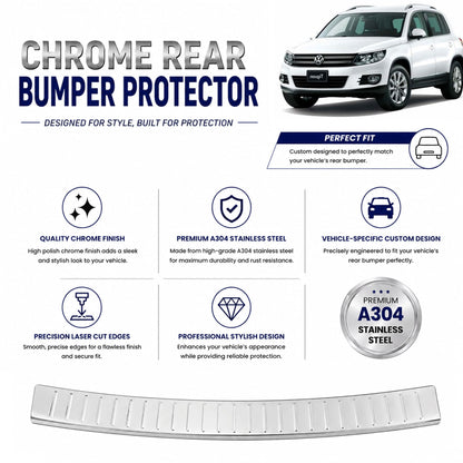 Chrome Rear Bumper Protector for Vw Tiguan 2007-2016, Sill Guard - image 2