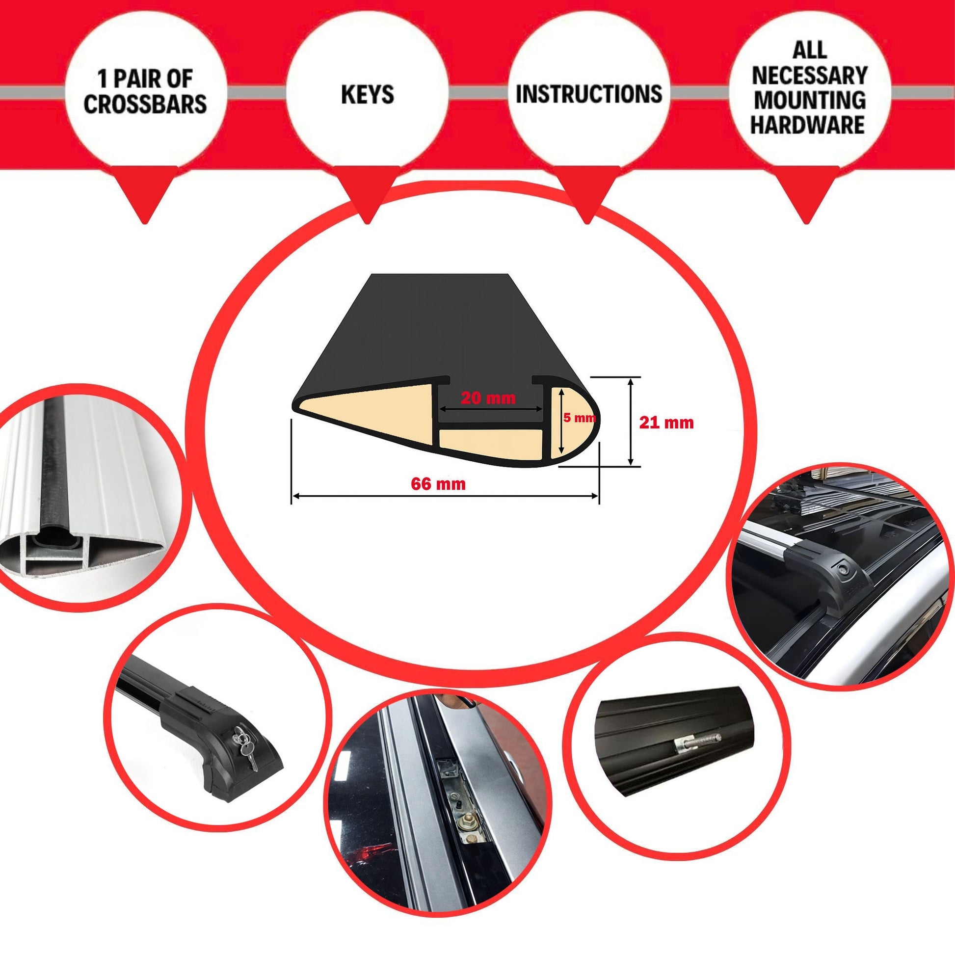 Roof Bars for Toyota RAV4 2019 Onwards – Lockable, Heavy Duty 2 Pcs Black - Image 7