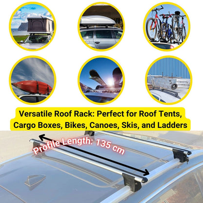 Premium Roof Bars for Audi Q7 Mk1 2006-2015; Lockable Roof Rack Cross Bars 2 Pcs Grey