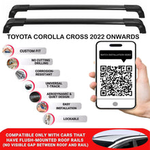 Roof Bars for Toyota Corolla Cross 2022 Onwards – Lockable, Heavy Duty 2 Pcs Black - Image 2