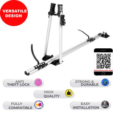 Universal Lockable Car Bike Rack Roof-Mounted Bike Carrier For 1 Bicycle Grey