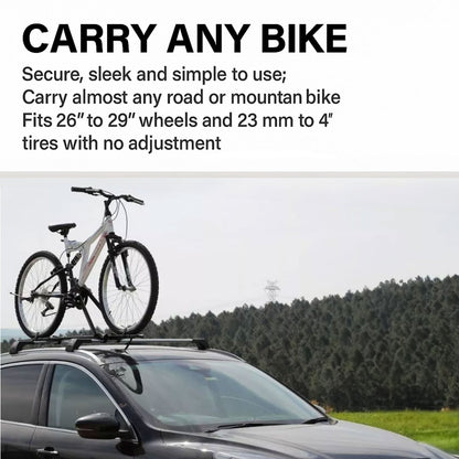 Universal Lockable Car Bike Rack Roof-Mounted Bike Carrier For 1 Bicycle Grey