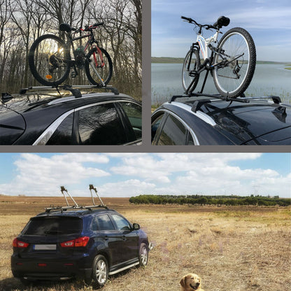 Universal Lockable Car Bike Rack Roof-Mounted Bike Carrier For 1 Bicycle Black