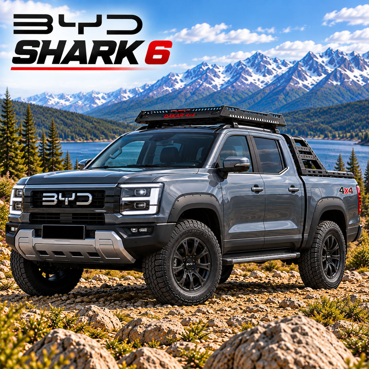 BYD Shark 6 roof rack basket, 120 x 100 cm black steel - view 2