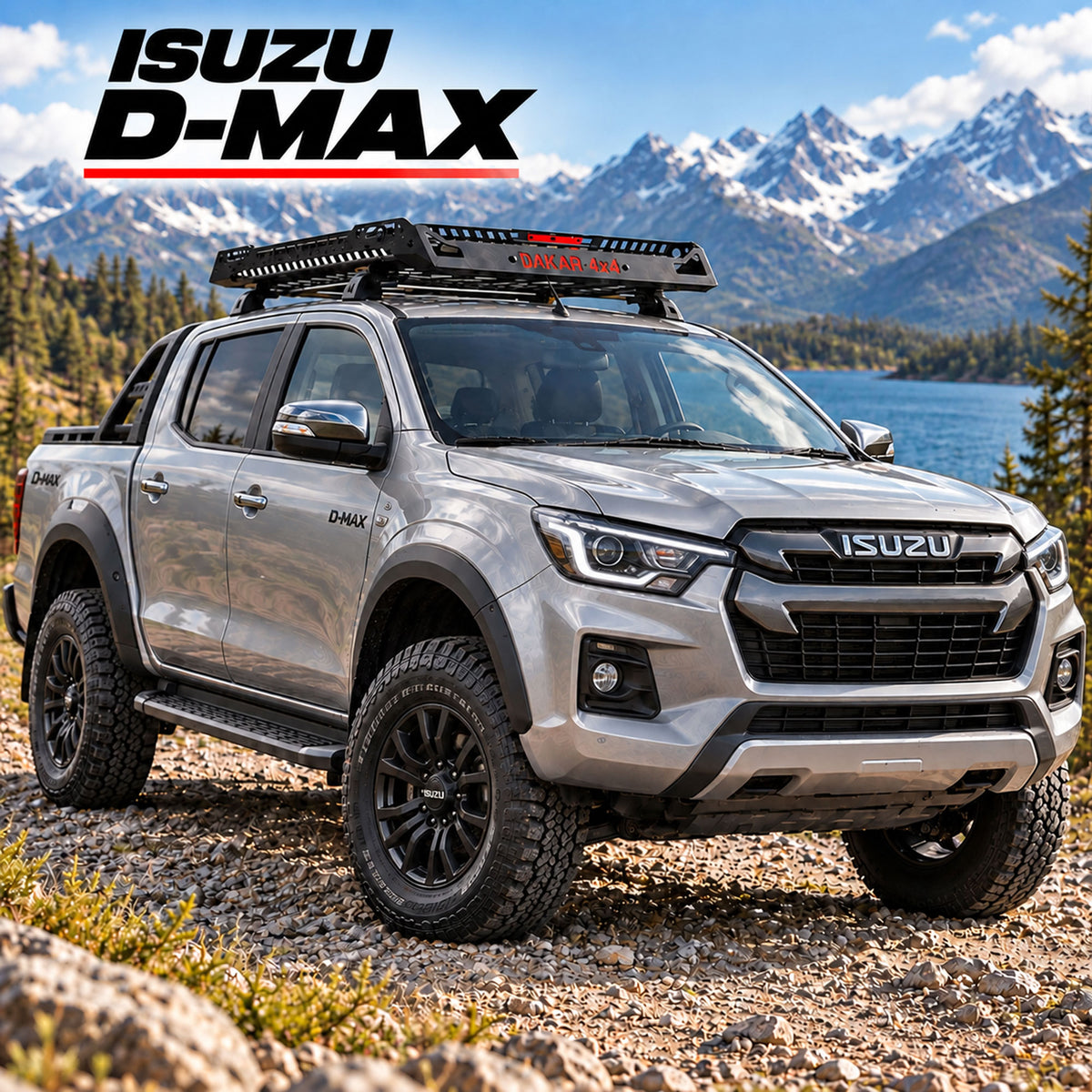 Isuzu D-Max roof rack basket, 120 x 100 cm black steel - view 2