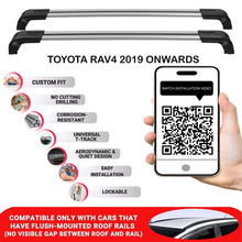 Roof Bars for Toyota RAV4 2019 Onwards – Lockable, Heavy Duty 2 Pcs Grey - Image 2