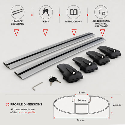2X Roof Bars for Volvo Xc90 Momentum 2015-2018 Lockable Roof Rack Cross Bar Grey - image 7