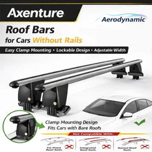 Roof Bars For Cars Without Rails For Hyundai Elantra 2011+ Lockable Grey 2 Pcs