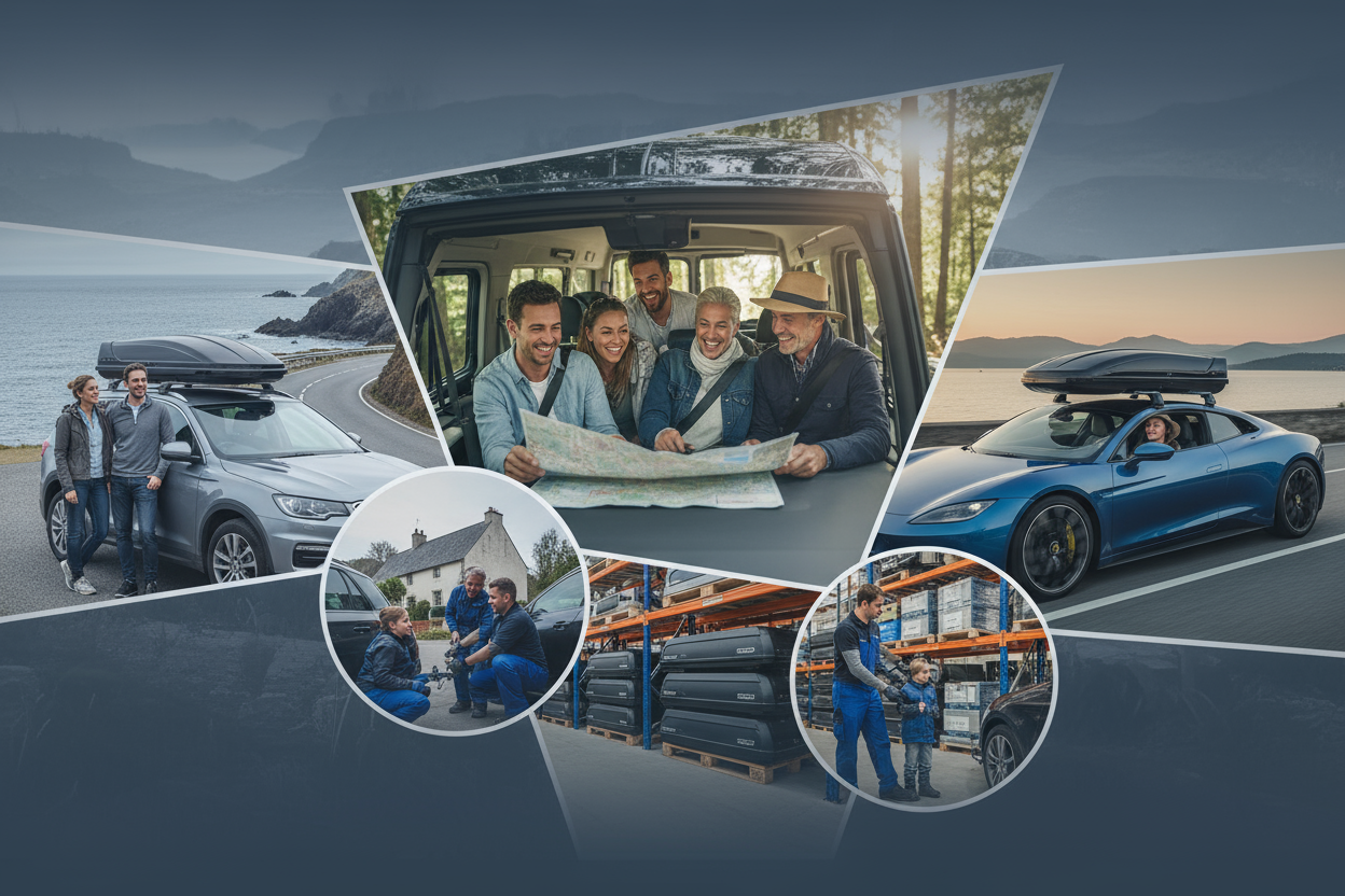 Happy Drivers Collage Background