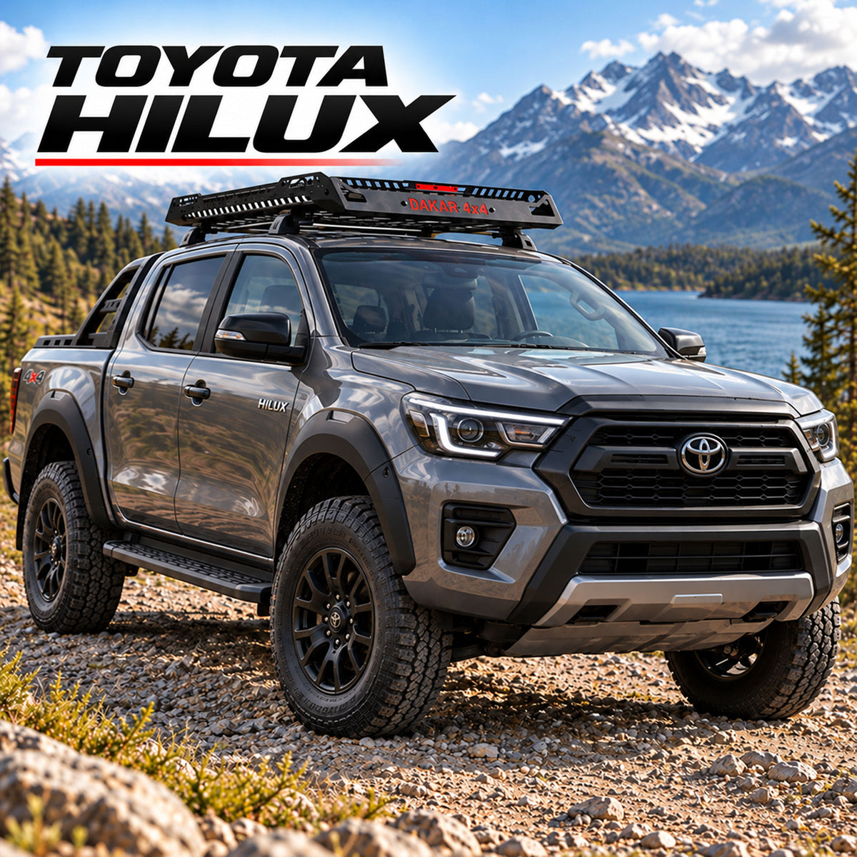 Toyota Hilux roof rack basket, 120 x 100 cm black steel - view 2