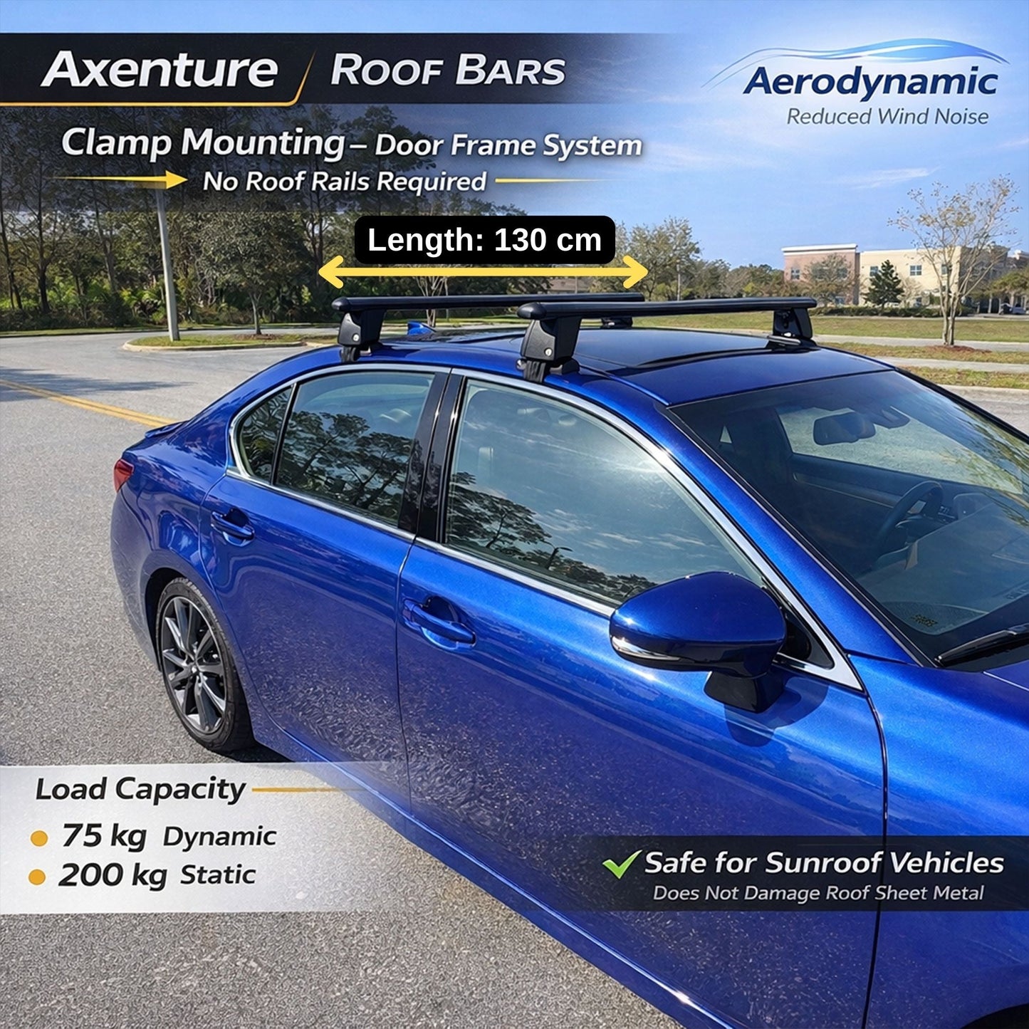 Roof Bars For Cars Without Rails For Suzukı Swace 2020+ Lockable Grey 2 Pcs