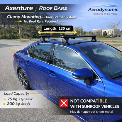 Roof Bars For Cars Without Rails For Skoda Fabia III Nj 2015-2022 Lockable Grey 2 Pcs