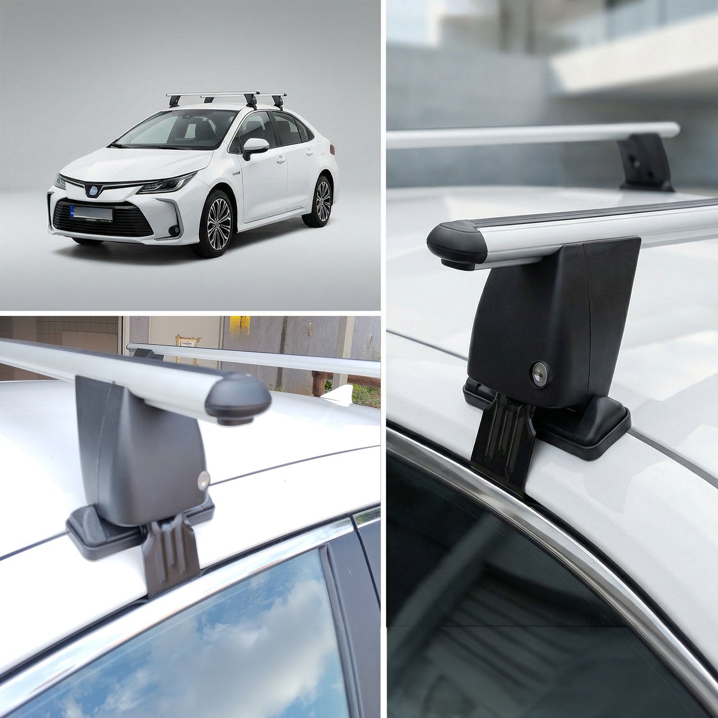 Roof Bars For Cars Without Rails For Suzukı Swace 2020+ Lockable Grey 2 Pcs