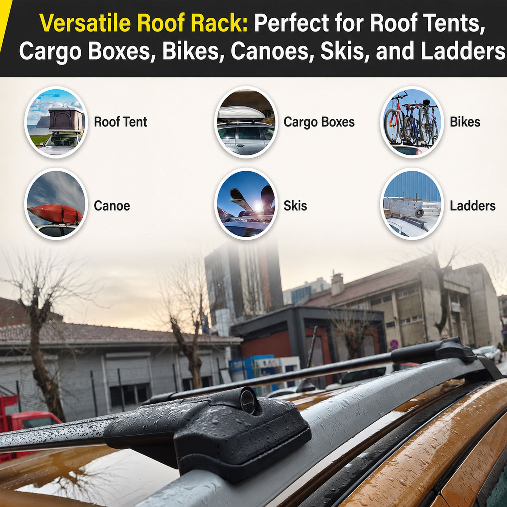 2X Roof Bars for Volvo Xc90 Momentum 2015-2018 Lockable Roof Rack Cross Bar Grey - image 8