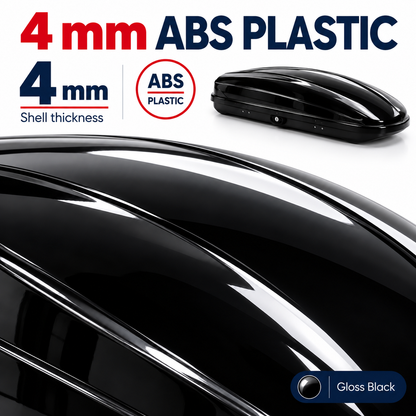 Rich 390 L roof box — gloss black — abs material