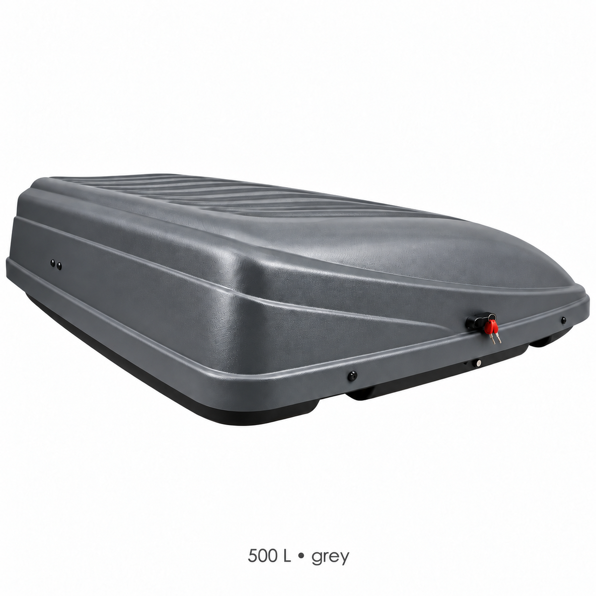 500 L roof box — grey — angle — adapted product photograph