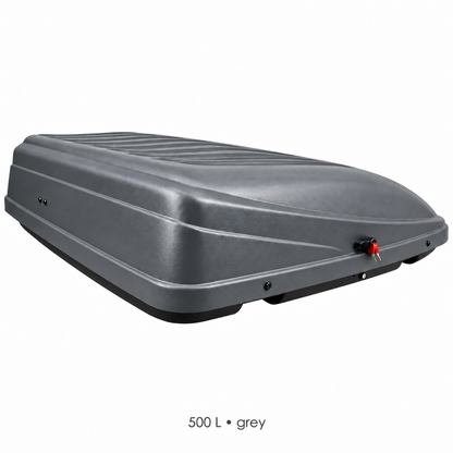 500 L roof box — grey — angle — adapted product photograph