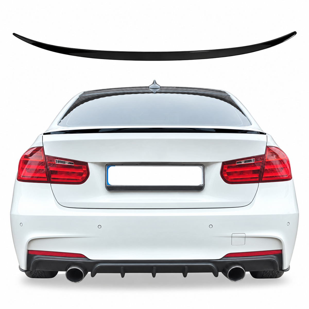 BMW 3 Series F30 piano black boot lip spoiler main