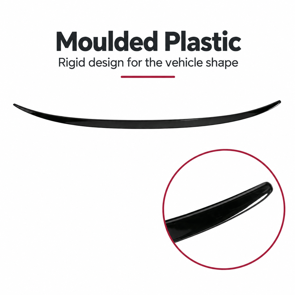 Piano black boot lip spoiler material
