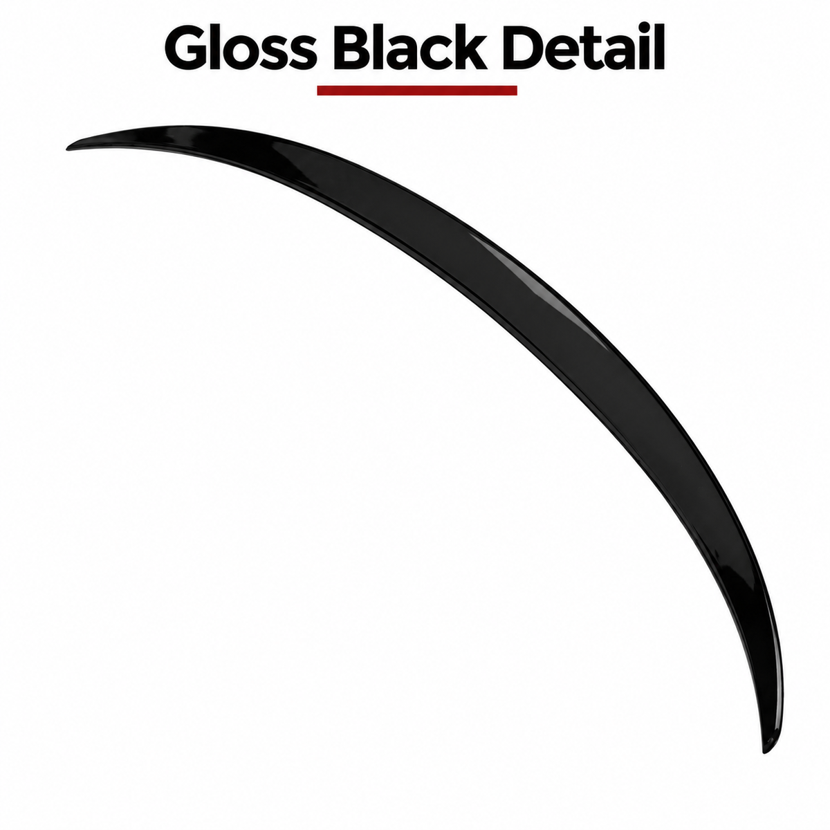 Piano black boot lip spoiler product angle