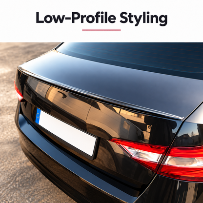 Piano black boot lip spoiler extra installed