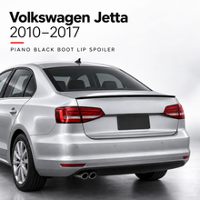 Volkswagen Jetta piano black spoiler installed view