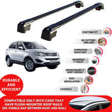 Roof Bars Rack for Chery Tiggo 5 2014-2024 Lockable Rail Carrier 2 Pcs Black