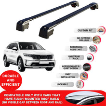 Roof Bars Rack for Kia Sorento (MK4) 2021+ Lockable Rail Carrier 2 Pcs Black
