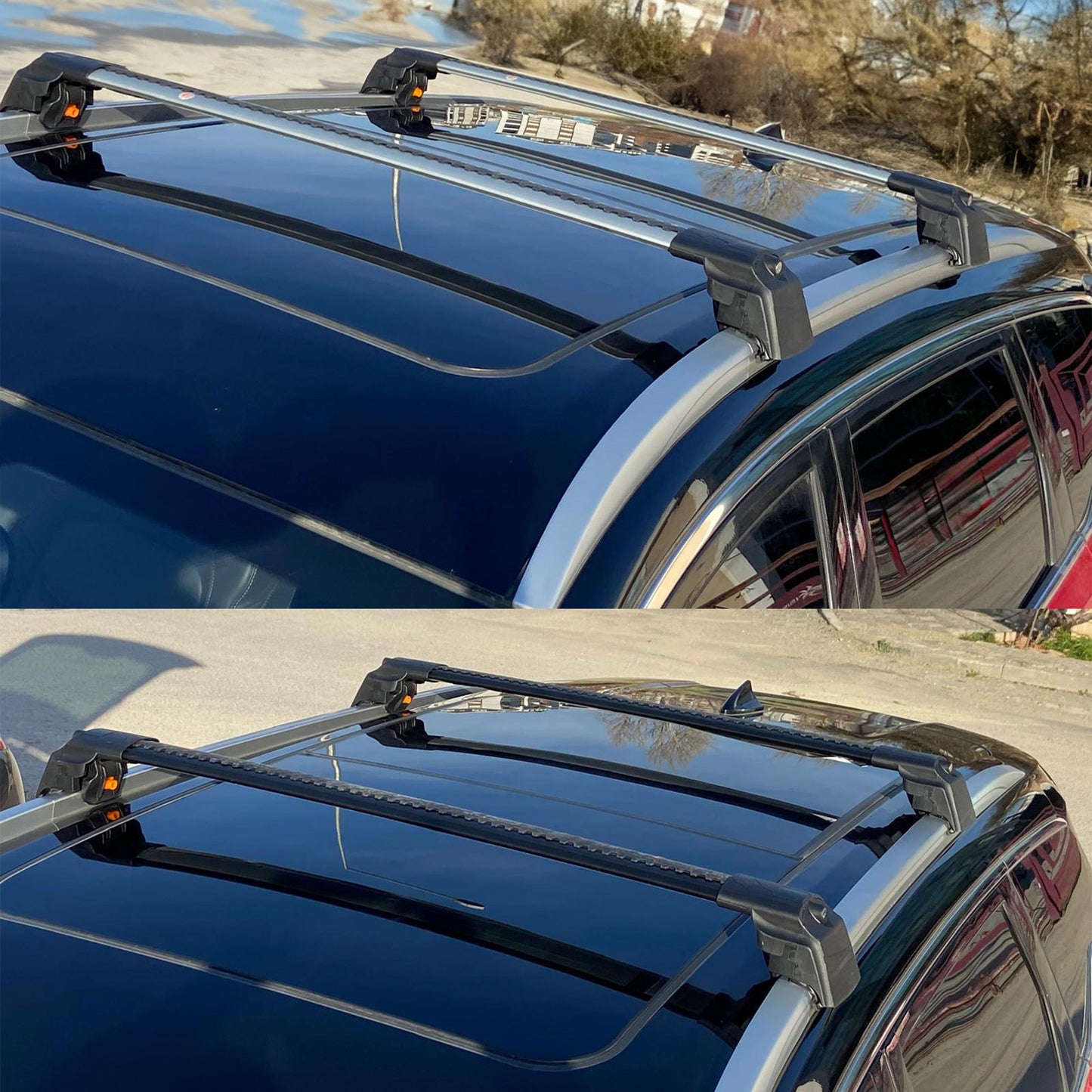 Roof Bars Rack for Hyundai Tucson 2021+ Lockable Rail Carrier 2 Pcs Grey