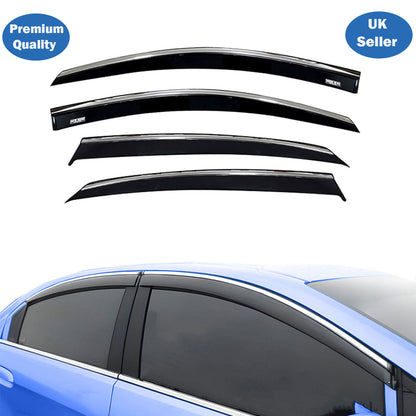 Chrome Window Wind Deflector for Kia Ceed 2018 Onwards Rain Guard Visors 4 pcs